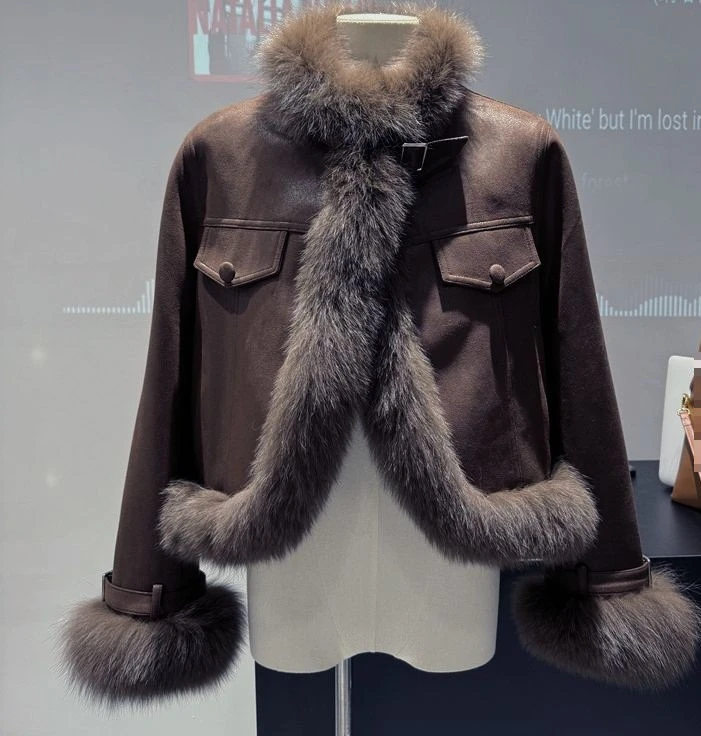 

2025 Women's Autumn/Winter New Short Coat Top with Hairy Coat