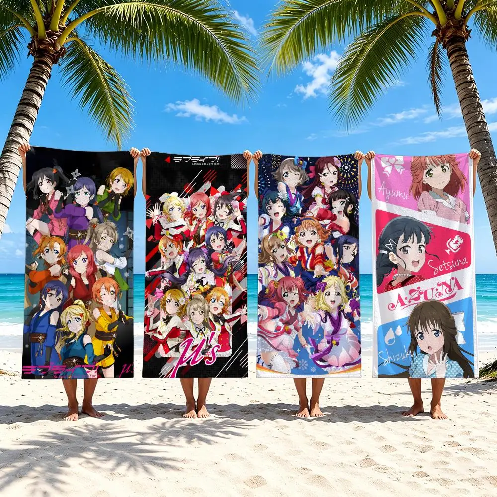 L-LoveLive!Superstar!! Towel Towel Beach Towel Oversized Quick Dry Towel Absorbent Soft Swim BeachTowels for Men Women