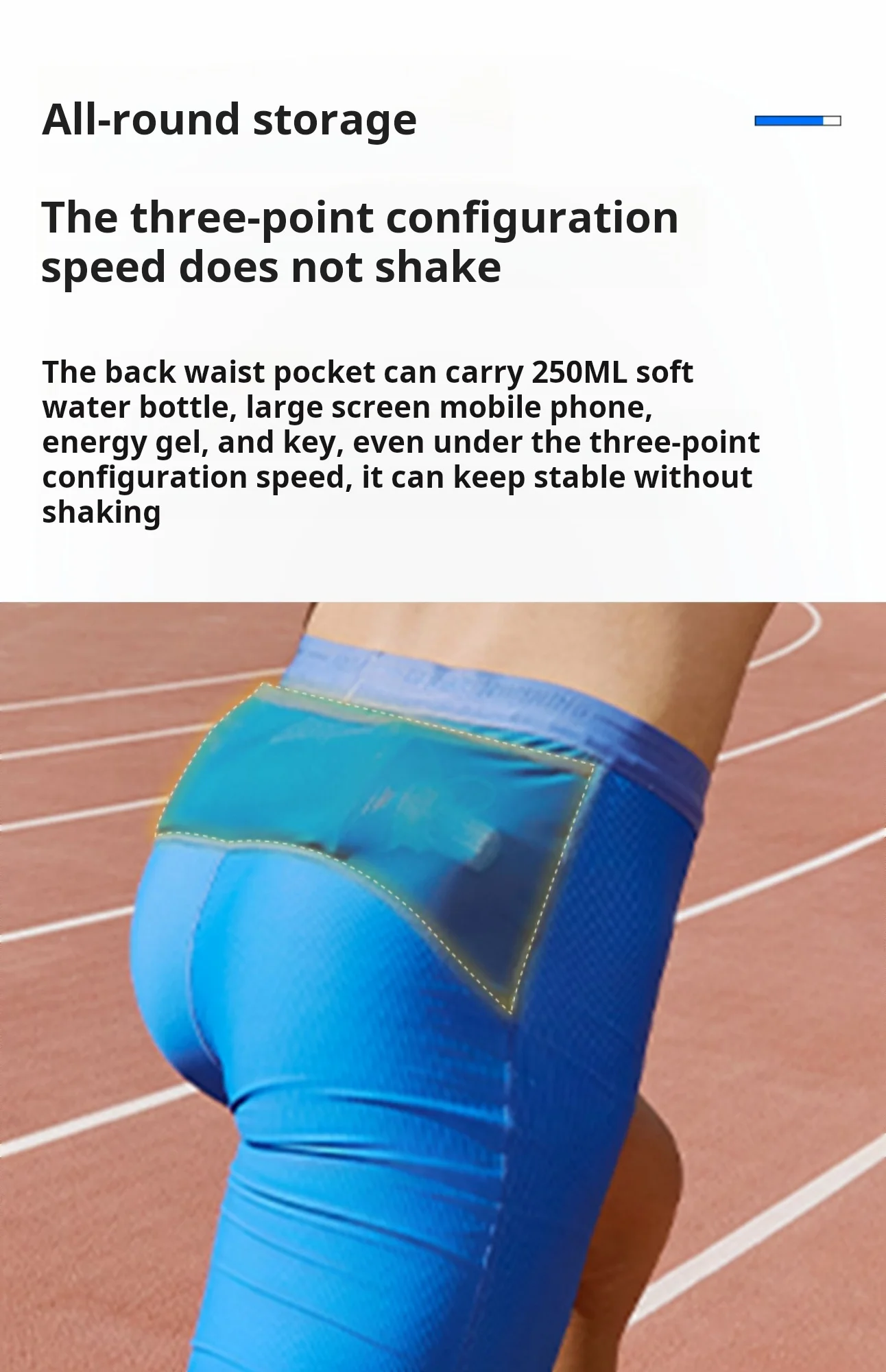 Kelme Herren Speed Dry Laufshorts Professionelle Trainings-Marathon-Shorts mit Hüfttasche Outdoor-Sportshorts – Detail 5