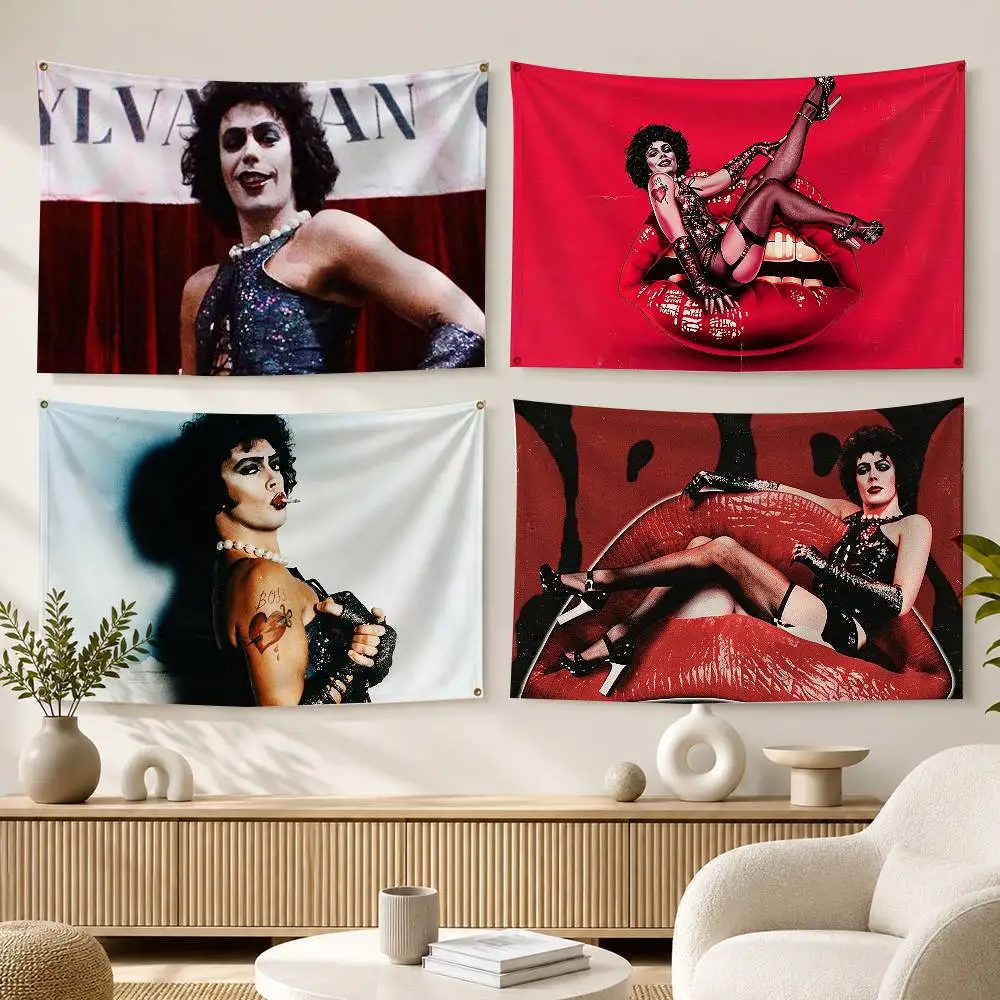 Gothic Style Tim Curry Rocky Horror  Flags Wall Hanging Background Art Banner for Bedroom Home Outdoor Decor
