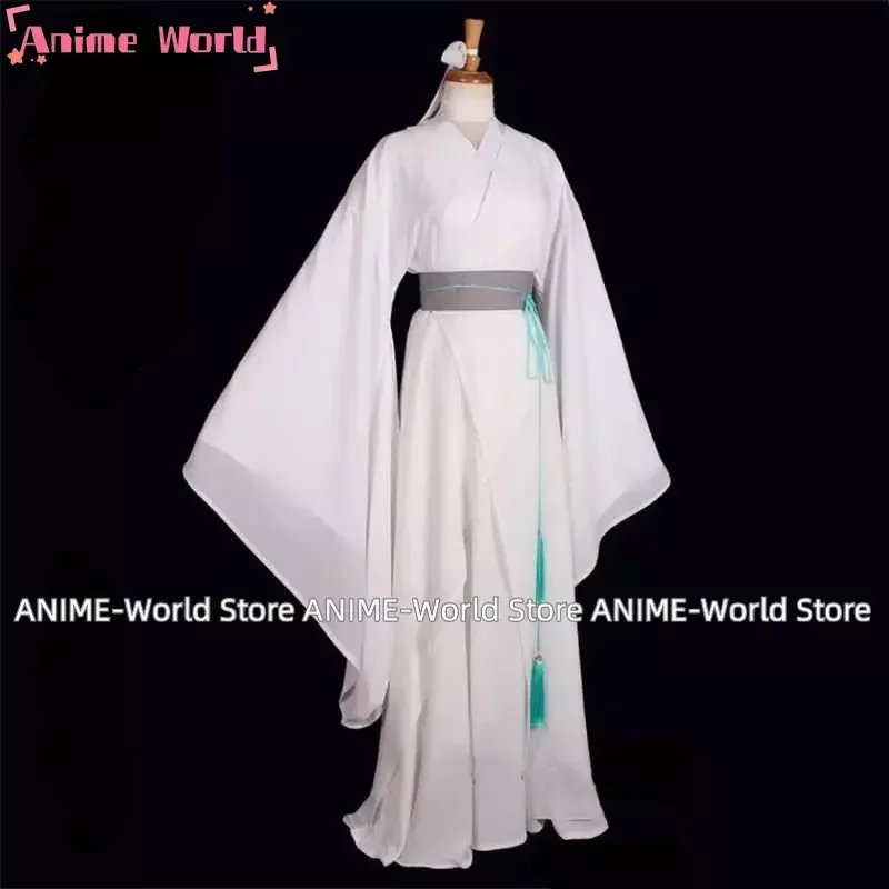 Xie Lian Cosplay Costume Cosplay Xie lian wigs Bamboo Hat Prop White Han Fu Anime Outfit Unisex