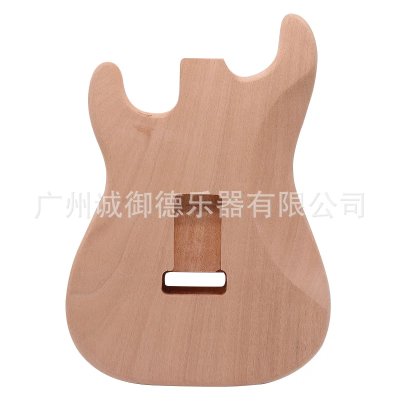 

one wood electric guitar body in natural color. Electric guitar body barrel assembly. DIY accessories for guitar modification.