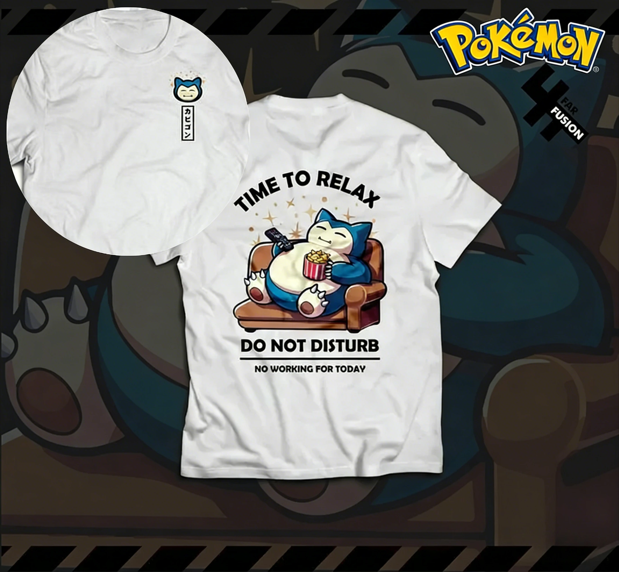 2026 Sommer Pokémon Anime SNORLAX 100% reine Baumwolle bedrucktes T-Shirt Herren Harajuku Loose Casual Vielseitiges Kurzarm-Oberteil Y2k