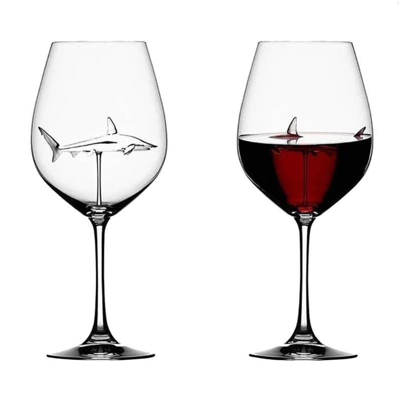 

Glass Cup European Crystal Glass Shark Red Wine Cup Wine Bottle High Heel Shark Red Wine Cup Wedding Party Gift