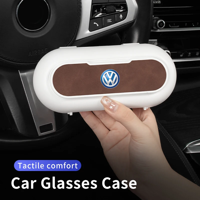 Car Glasses Case Holder Sun Visor Sunglasses Box Hanger Glasses Clip For Volkswagen VW Golf 4 6 GTI Tiguan B5 B6 B7 MK5 MK6 Polo