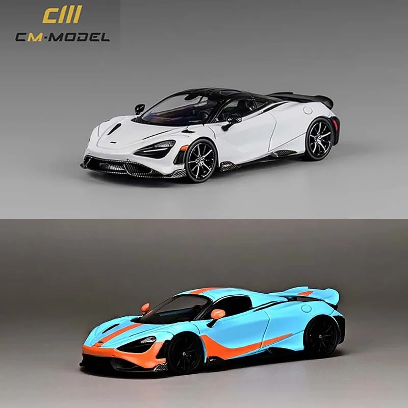 

In Stock CM 1:64 765LT White Replaceable Wheels Diecast Diorama Car Model Collection Miniature Toys