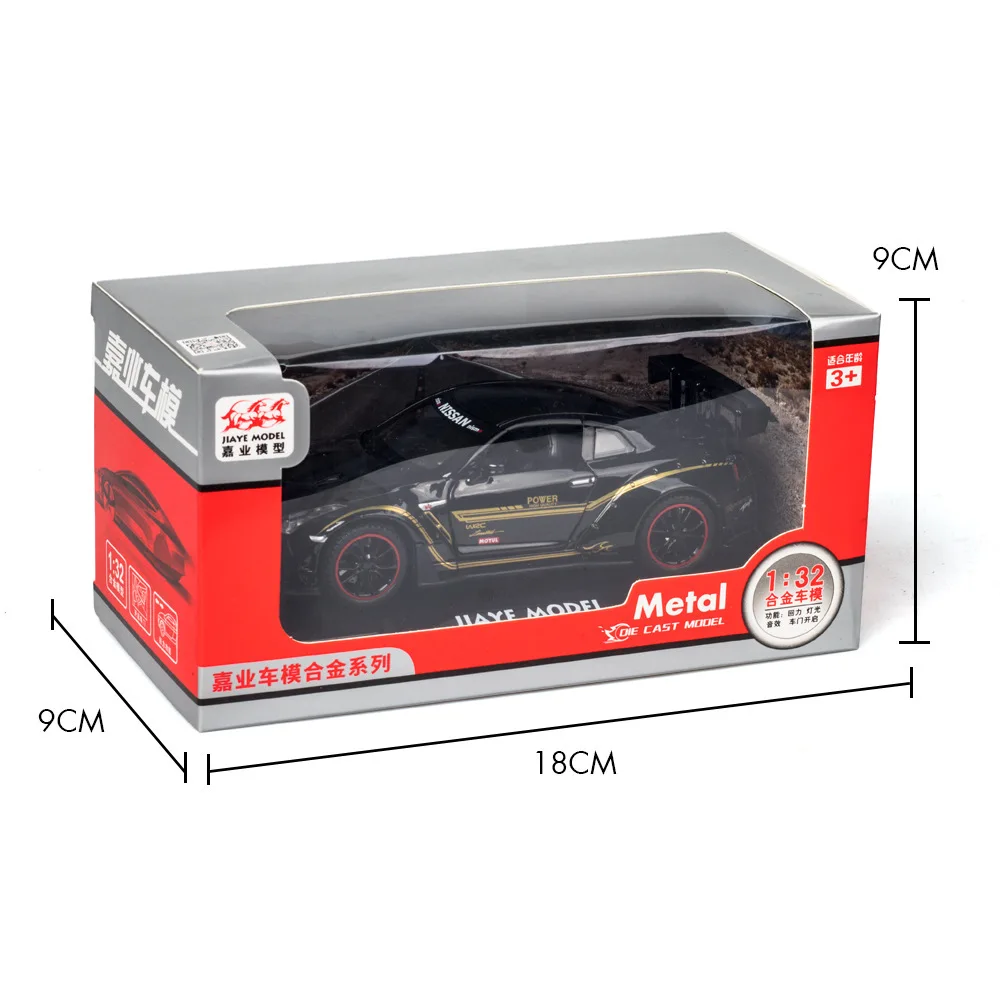 1:32 NISSAN GT-R R35 modello di auto sportiva in lega Diecast Metal Car Racing car Model Sound and Light Collection regalo giocattolo per bambini A298