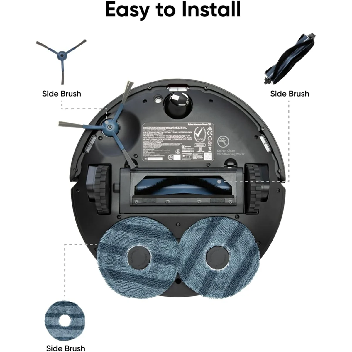 XFDE لـ Eufy Robot Vacuum Omni C20 فرشاة جانبية رئيسية ممسحة قماش مرشح استبدال أجزاء الملحقات