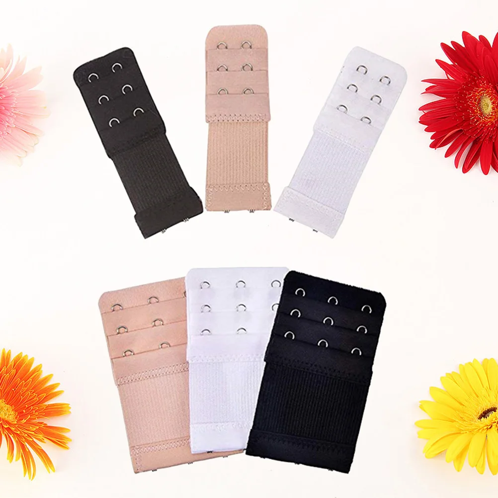

6pcs Bra Extension Buckle Extender Women Lingerie Elastic Lengthened Strap White Adjustable Comfortable Pregnancy Nursing Fits