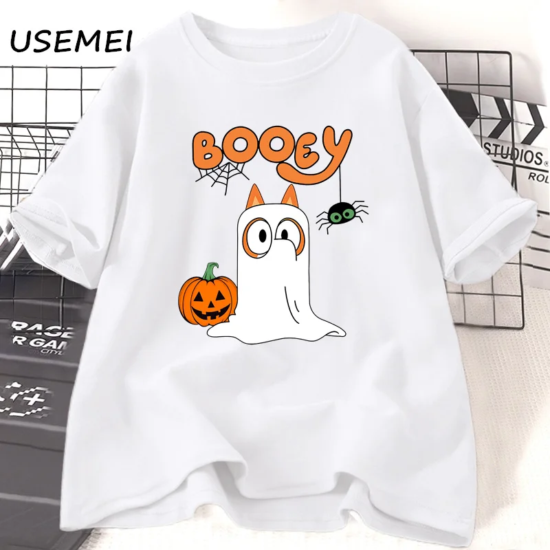 Booey Ghost Graphic T Shirts Funny Cute Pumkin T-shirt Casual Cotton Short Sleeve Tshirt Womans Clothing Harajuku Clothes Tees