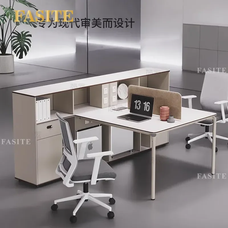 For Modern Light Luxury Financial Desk Simple Two Person Office Staff Workstation Clerk Combination Table Furniture