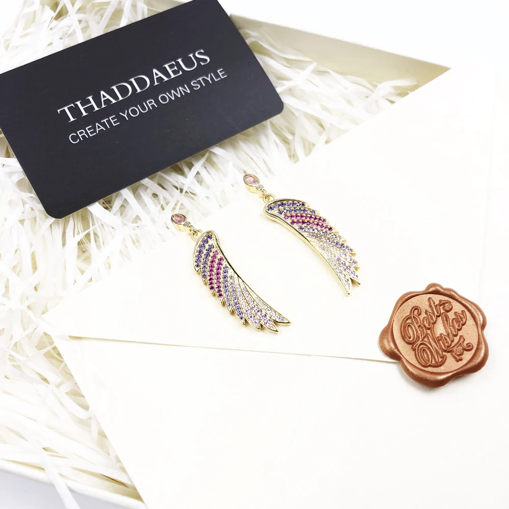 Gold Plated Drop Earrings Colourful Wings Europe Style Summer Fine Jewelry Bohemia Gift For Women 925 Sterling Silver 6