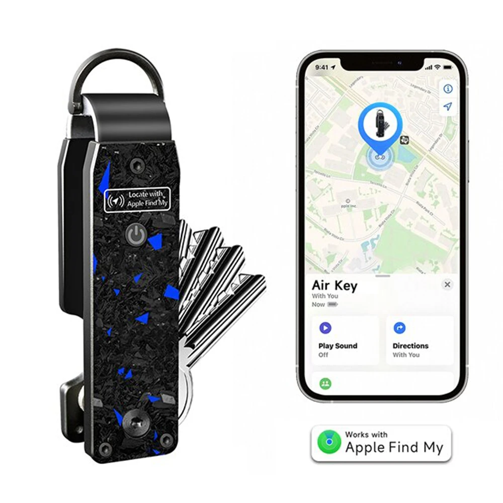 

Брелок-органайзер для ключей с поддержкой Apple Find My, встроенным чипом AirTag, GPS-трекером для автомобильных ключей, устройство для поиска ключей (только для iOS)