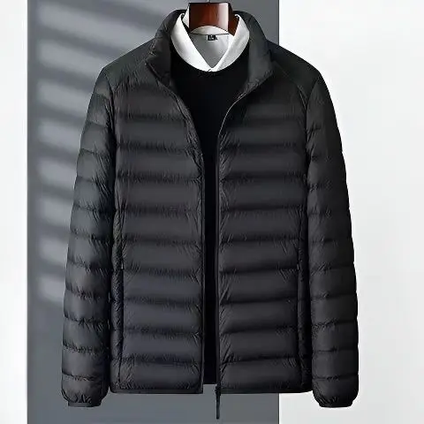 

Мужская зимняя легкая пуховая куртка с капюшоном, теплая, модная, в корейском стиле, приталенная, для молодежи