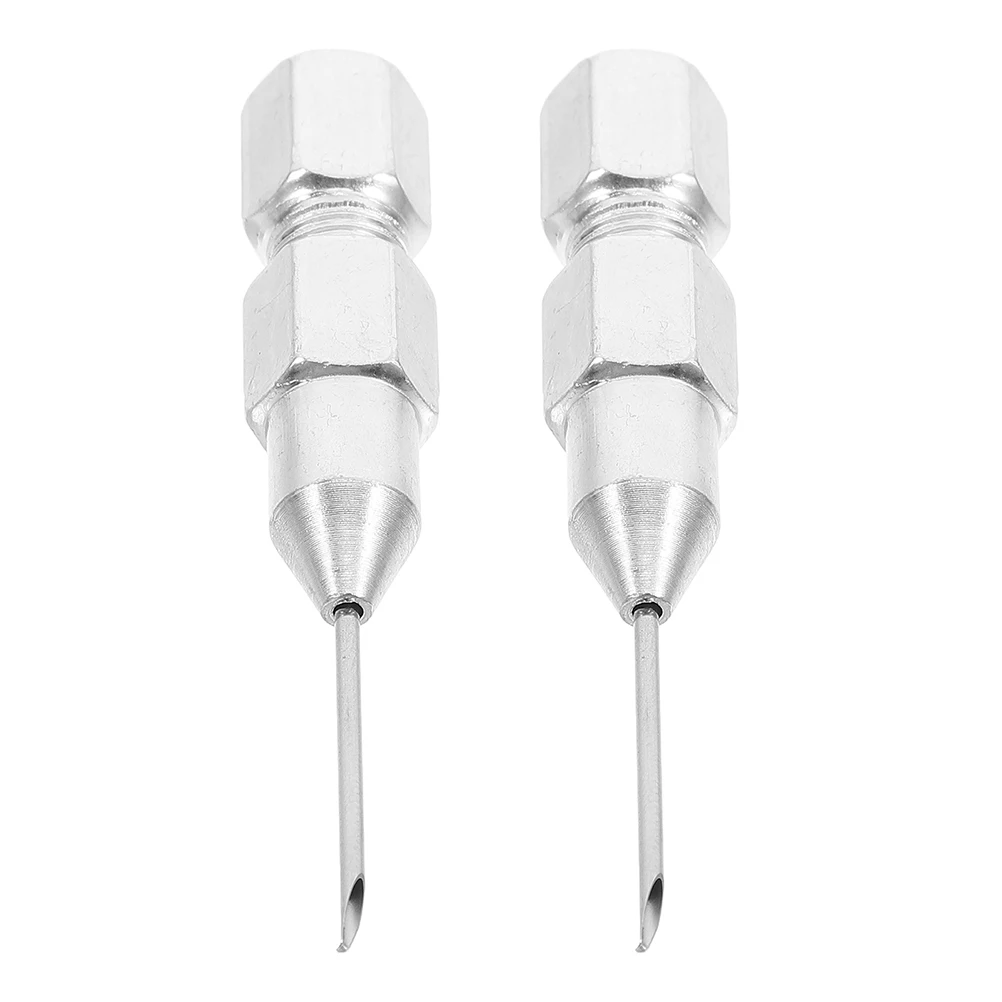 

2 Pcs Grease Gun Nozzle Needle Accessory Kit Fitting Assortment Silver Dispenser Adaptor