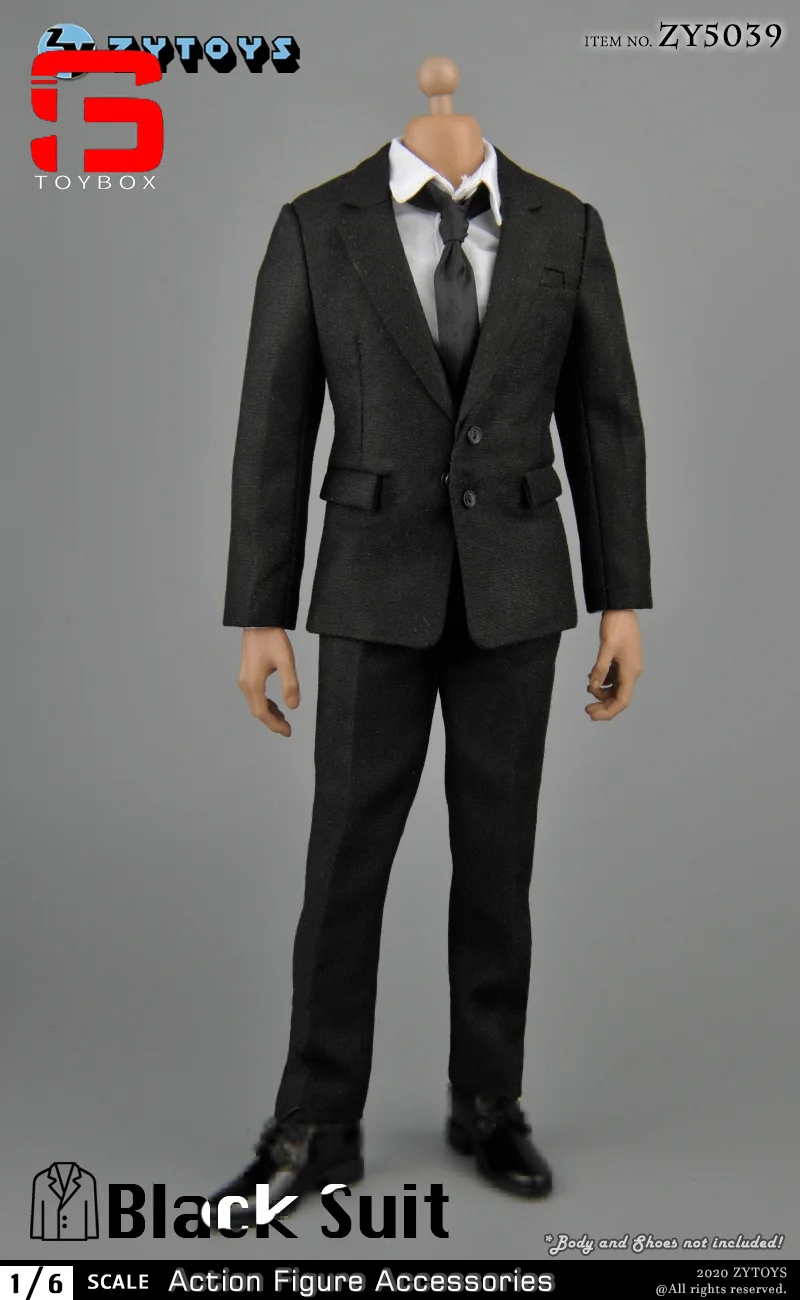 Zytoys conjunto de terno masculino de cor sólida, escala 1/6, modelo de roupas zy5006 zy5038 zy5039 zy5046 zy5052 adequado para corpo de figura de ação de soldado de 12 ''