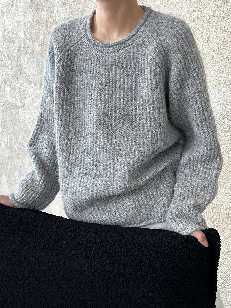 

Wool Knitted Sweater For Women 2025 Autumn Pullover With Rolled Edge Sweater