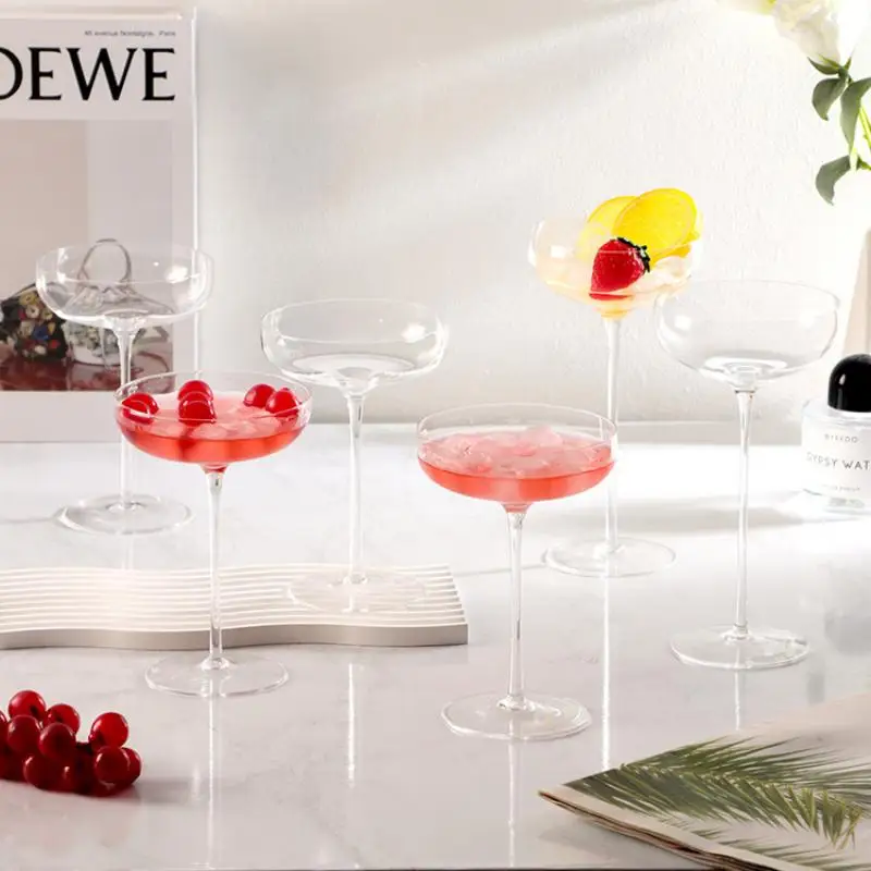 Ultra thin Crystal Glass Cocktail Bar Exclusive Margarita High Stem Sweet Wine Martini Collins High Stem Glass