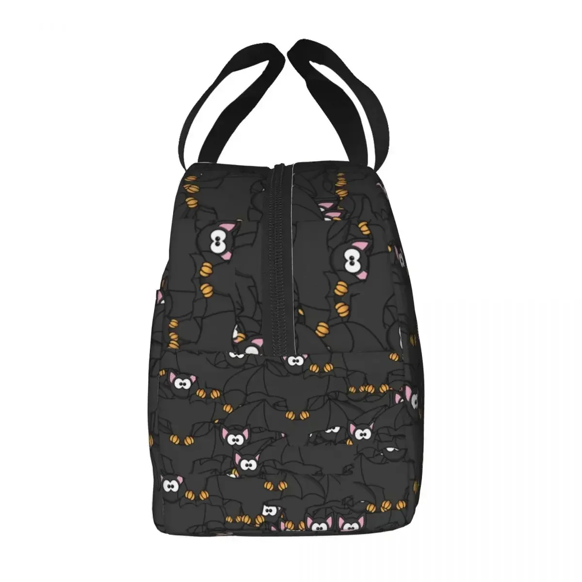 Creepy Bat Halloween Nightmare Thermal Insulated Lunch Bags Women Portable Lunch Tote for Outdoor Picnic Multifunction Food Box