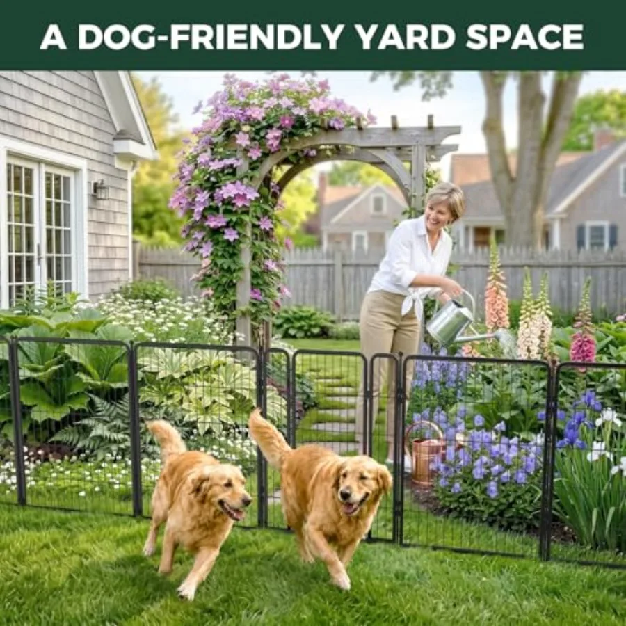 No Dig Garden Fence for Outdoor Yard Use, Polyethylene Material, Black Color, Easy Assembly Without Digging