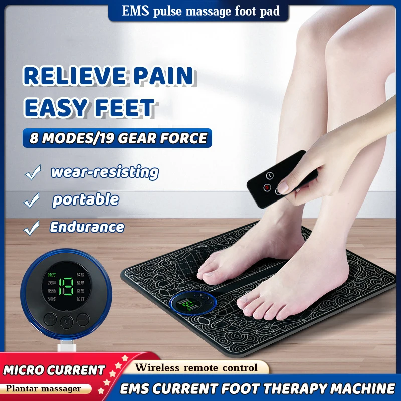 Ems Foot Massage Mat Electric Intelligent Remote Control Cushion Pulse Acupuncture Relieve Ache Pain Health Care Relaxation Pad