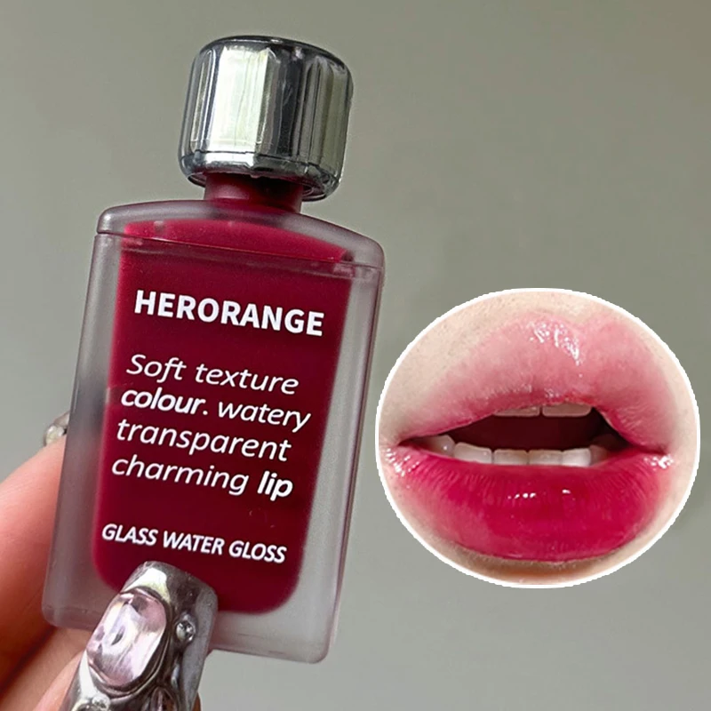 Черное зеркало, зеркальная вода, Яркий глянцевый блеск для губ, увлажняющая долговечная жидкая помада без выцветания, сексуальные красные губы, Косметика для макияжа