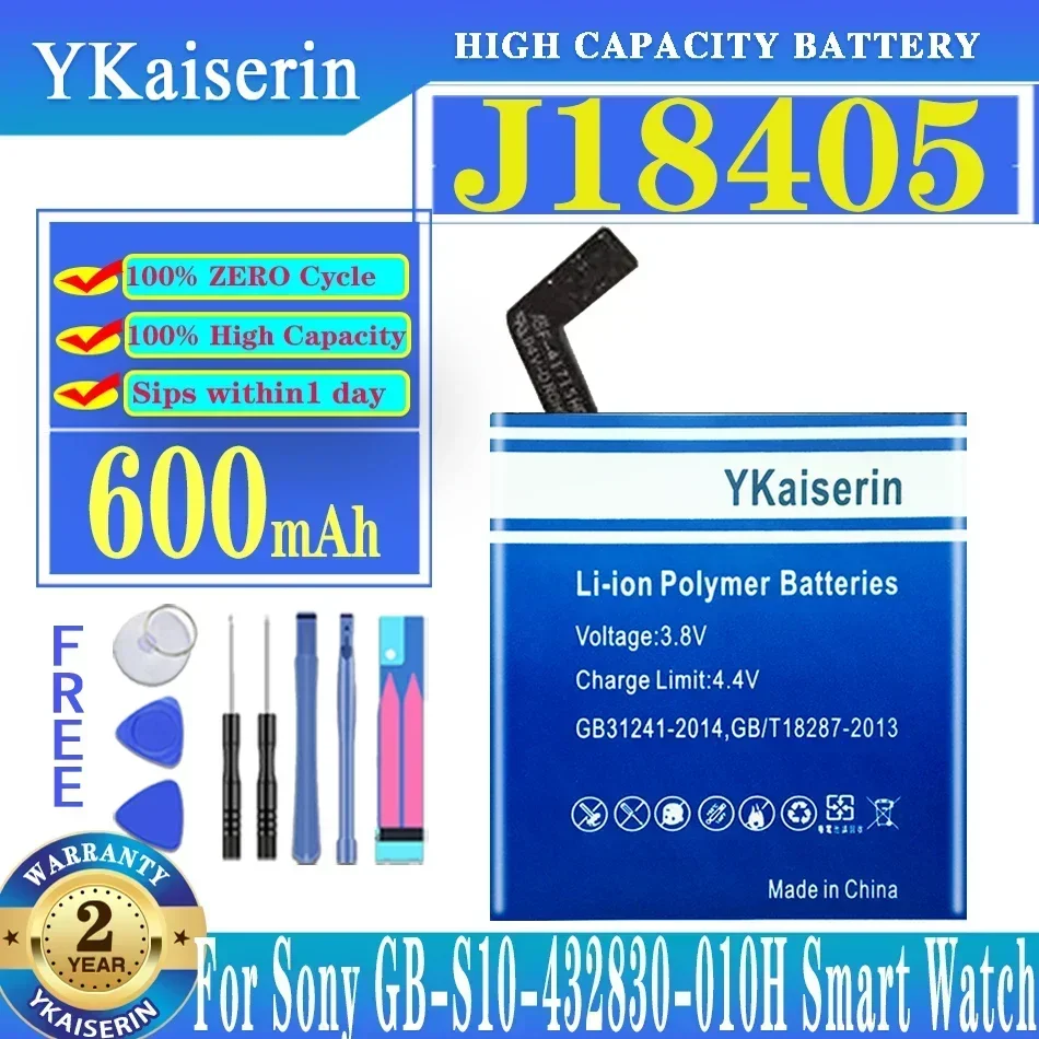 

Good Low-Temperature Performance Reliable Power J18405 For Sony GB-S10-432830-010H Smart Watch Watch Battery 600mAh