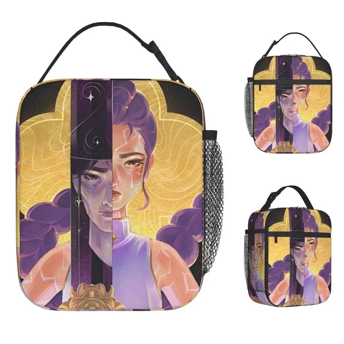 

The Sword Rumi And Jinu Kpop Demon Hunters Lunch Bag Fashion Picnic Portable Cooler Bag Oxford Graphic Design Thermal Lunch Bags