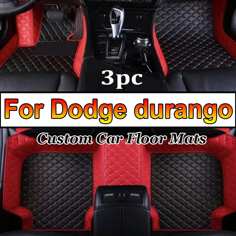 Car Floor Mats For Dodge durango Citadel 7seat 2008-2018 Kit set Waterproof Carpet Luxury Leather Mat Full Set Car Accessories