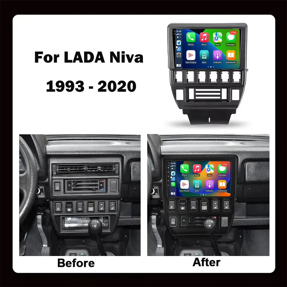 9 inch QLED Screen For LADA Niva 1993-2020 Bluetooth Cooling fan Wireless Carplay GPS Navigation Android Smart System 4G WIFI