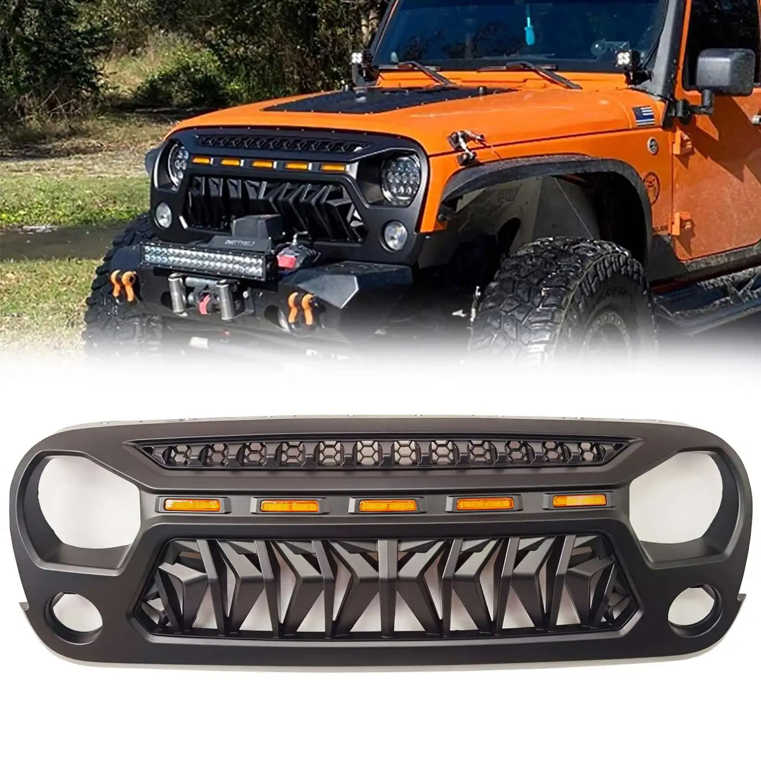 

Spedking 2013-2017 4x4 offroad accessories Front car Grille for JEEP WRANGLER JK