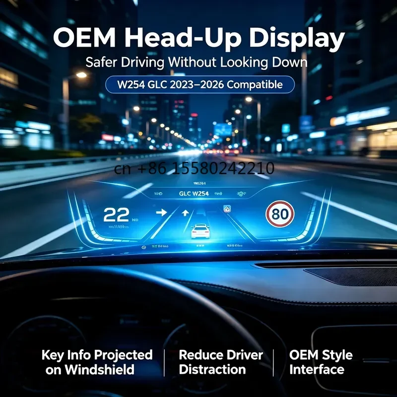 2026 hot for GLC W254 2023 2026 HUD Head Up Display Windshield Projection Driving Safety Upgrade OEM