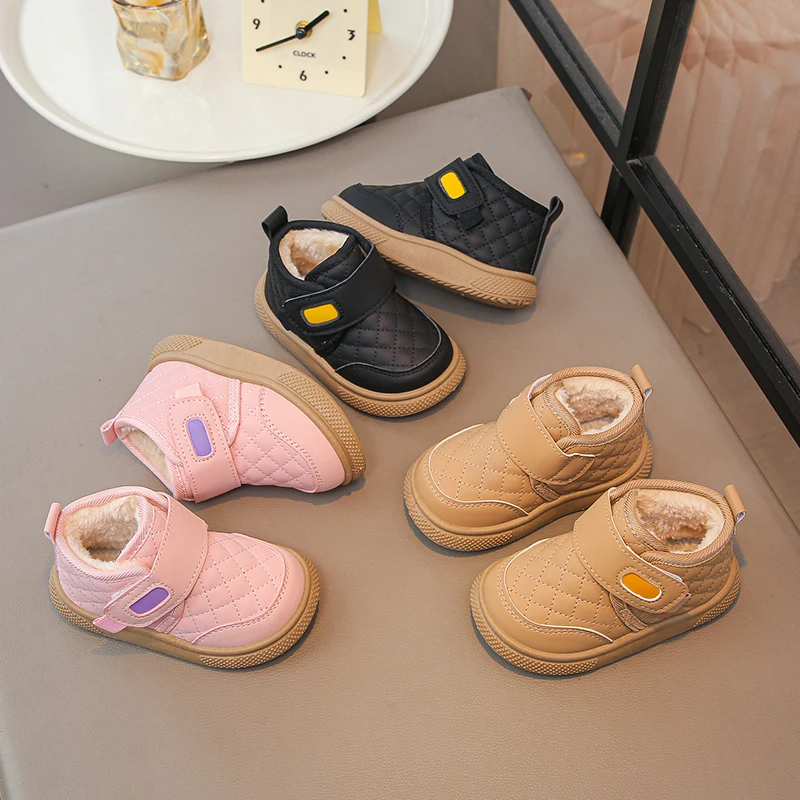 

Autumn Winter Baby Girls Boys Snow Boots Children Outdoor Boots Kids Warm Plush Shoes Soft-soled Non-slip Infant Toddler Shoes