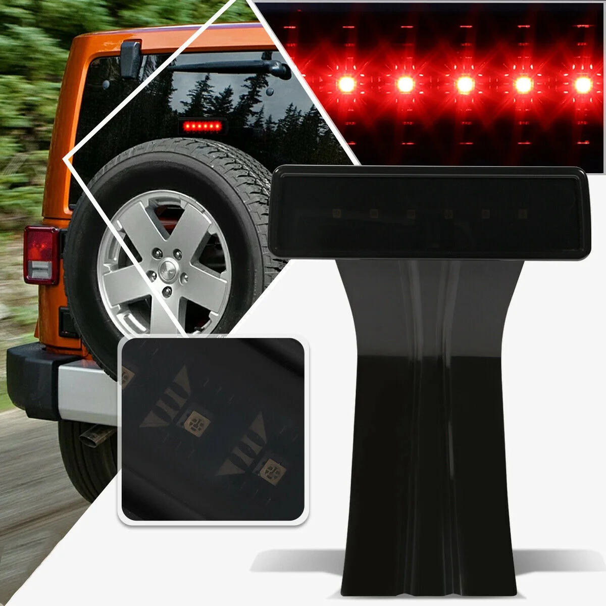 LED mobil lampu ekor rem ketiga lampu berhenti dudukan tinggi untuk Jeep Wrangler JK 07-18