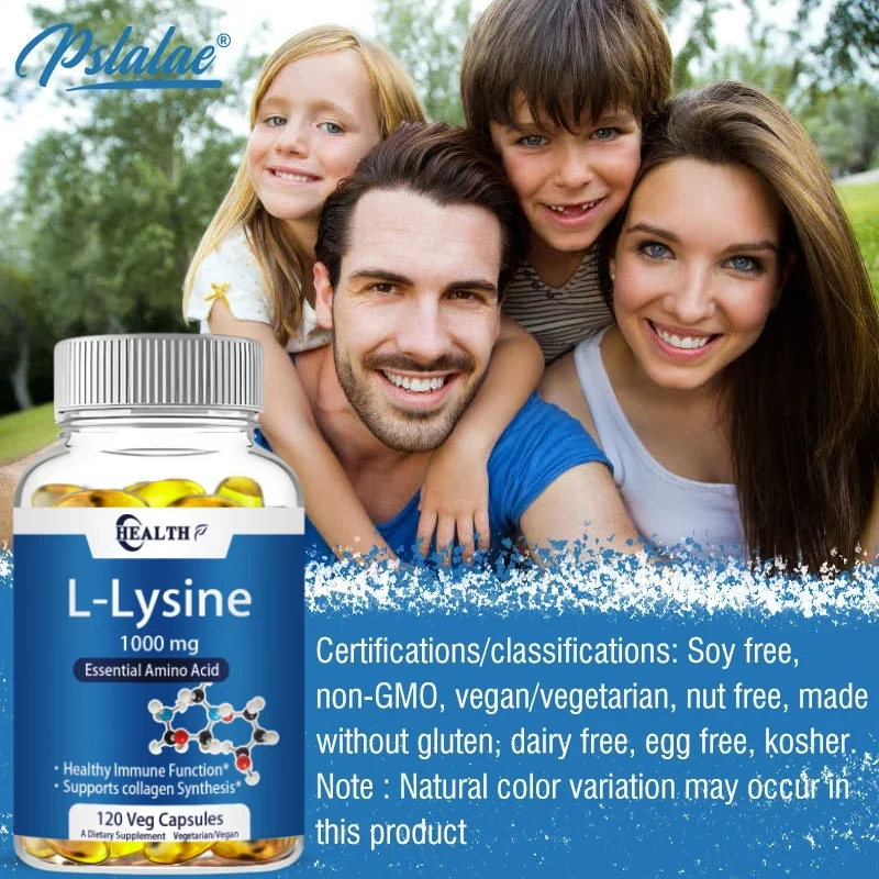 L-lysine 1000mg, 120 Tablets - Enhances Absorption And Assimilation - Promotes Skin And Lip Integrity - Collagen Support