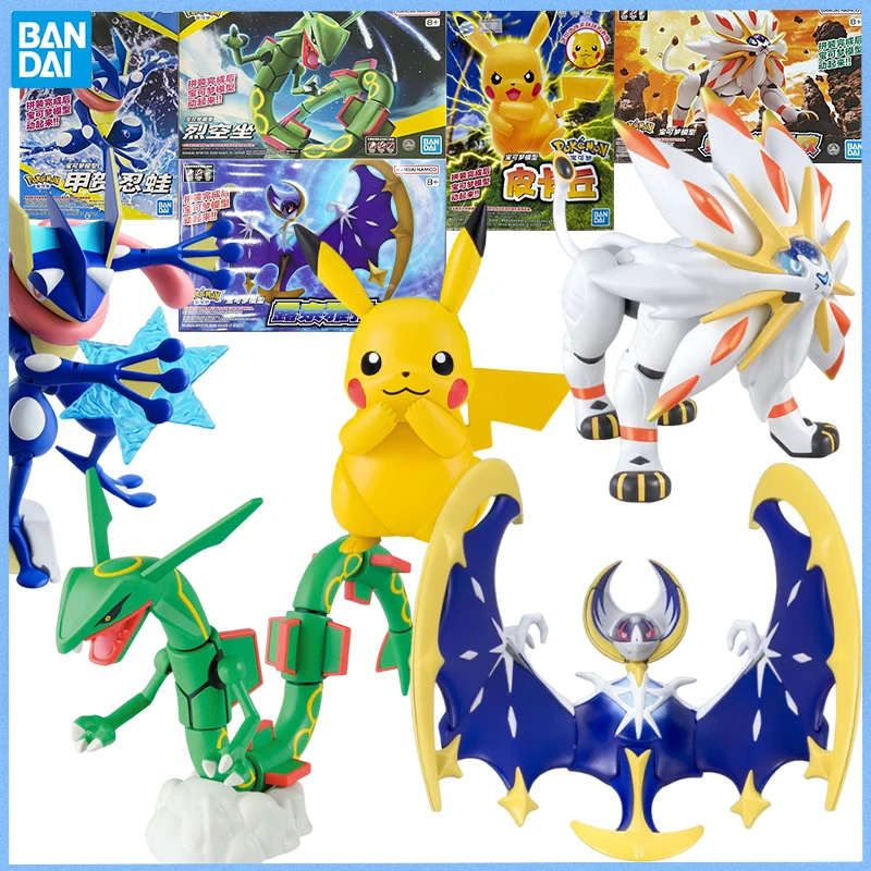 

BANDAI SPIRITS, натуральная коллекция Pokemon PLAMO, Greninja Rayquaza Pikachu Lunala Solgaleo, фигурка, подвижная игрушка, кукла для коллекционера