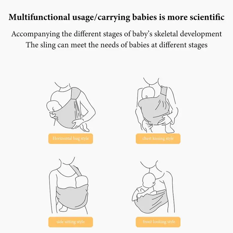 Verstelbare Sling Drager Half Gewikkelde Ademende Kinderdrager Natuurlijk Katoen Arbeidsbesparende Kinderdrager Voor Jongens Meisjes Pasgeboren
