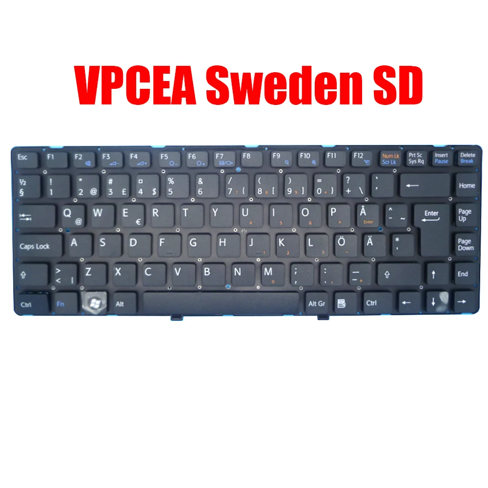 Sweden SD Laptop Keyboard For SONY VPCEA VPC-EA V081678D Black Without Frame New