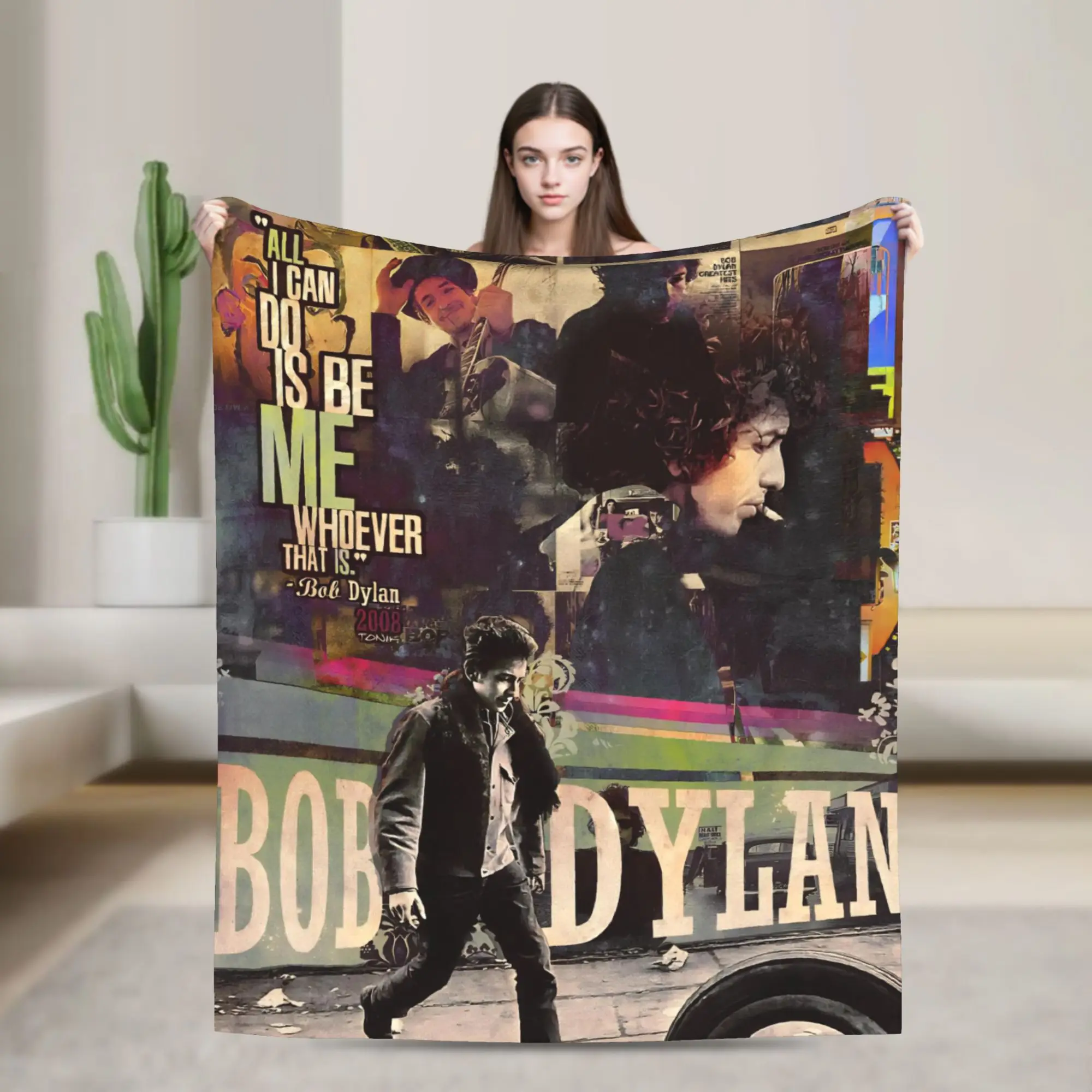 Bob Dylan Singer Blanket Multiple Sizes Cozy and Lightweight  Throw Blankets for Couch Sofa and Bed