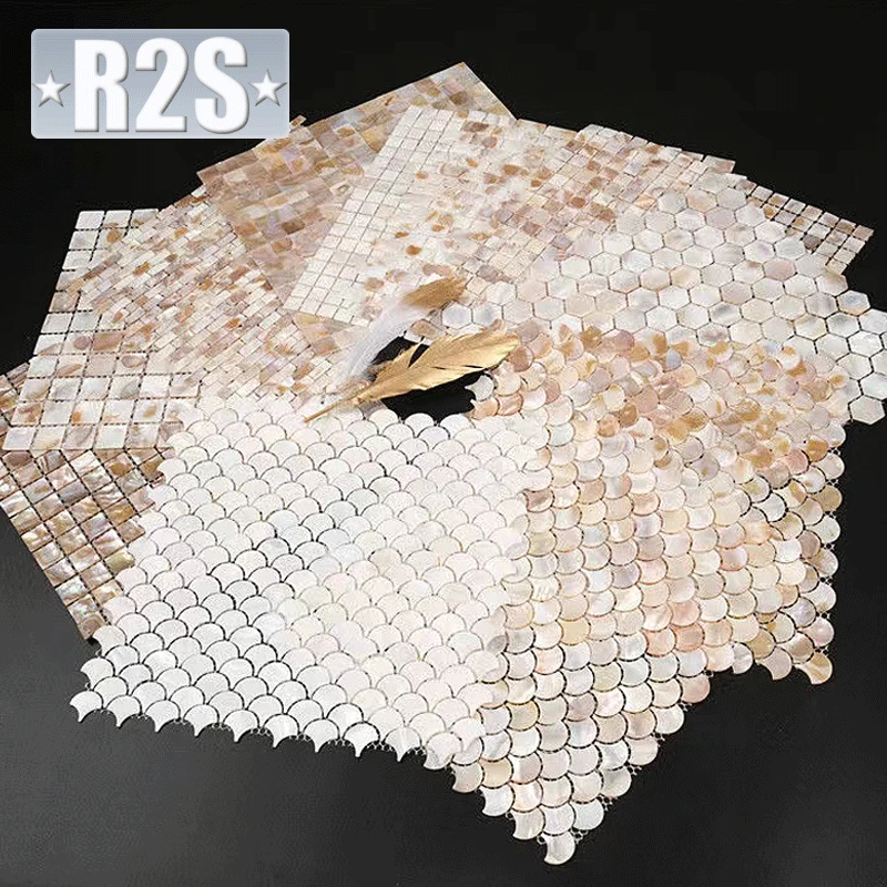 shell mosaic mother of pearl natural kitchen backsplash wallpaper tile bathroom background shower decorative wall tiles sheet