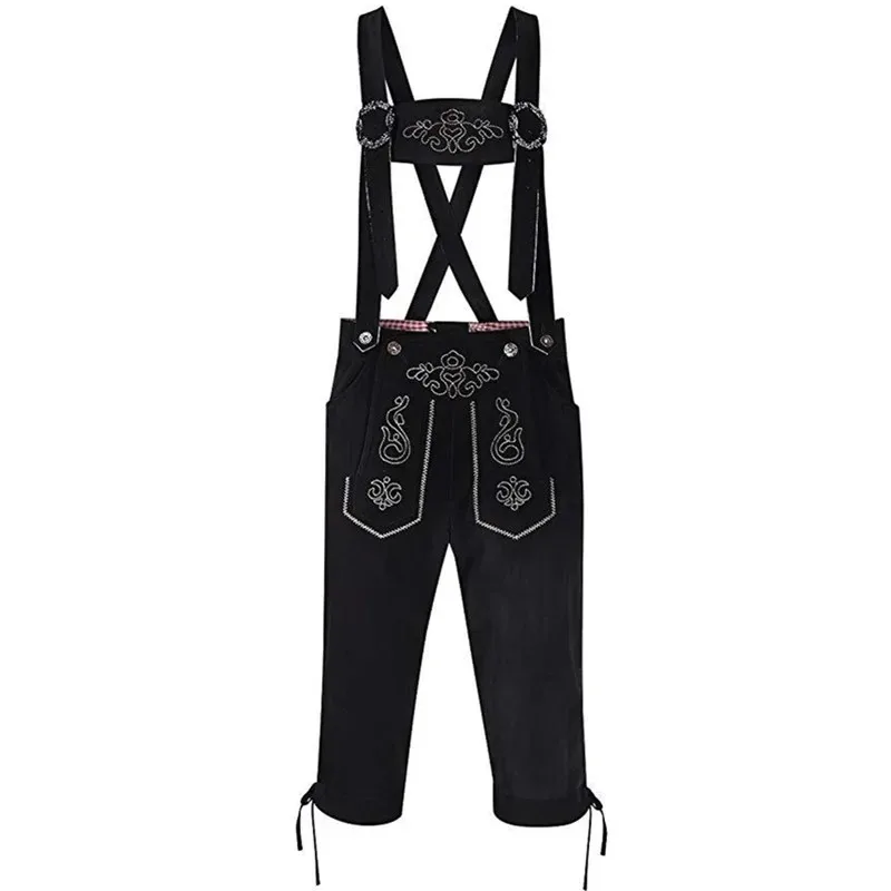 

Adult Men Germany Oktoberfest Beer Man Jumpsuit Bavarian Beer Lederhosen Shorts Halloween Party Cosplay Costume