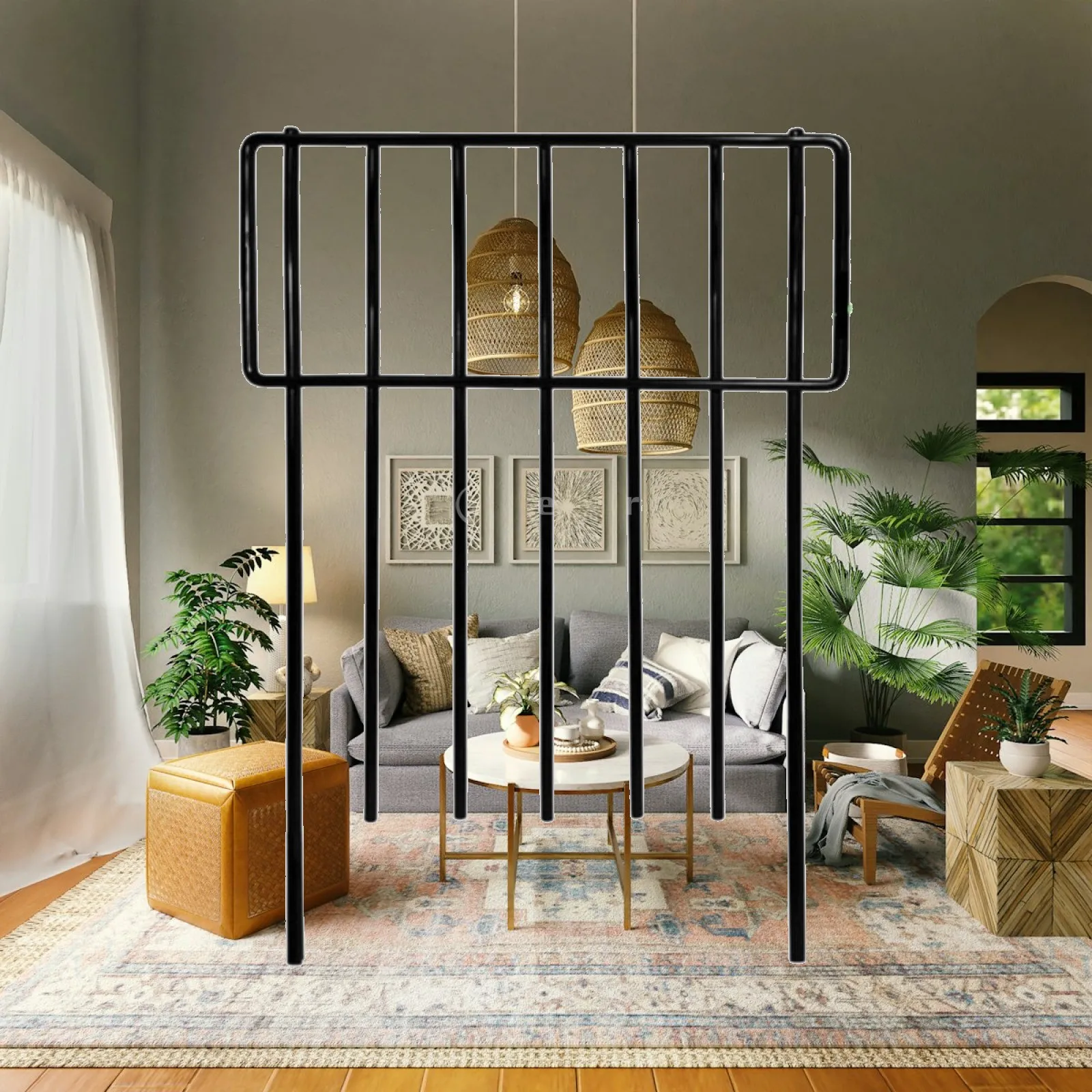Arched Iron Fence Barrier Metal Garden Fence Panels Decorative Outdoor Border No Excavation Ground Stakes for Flower Beds