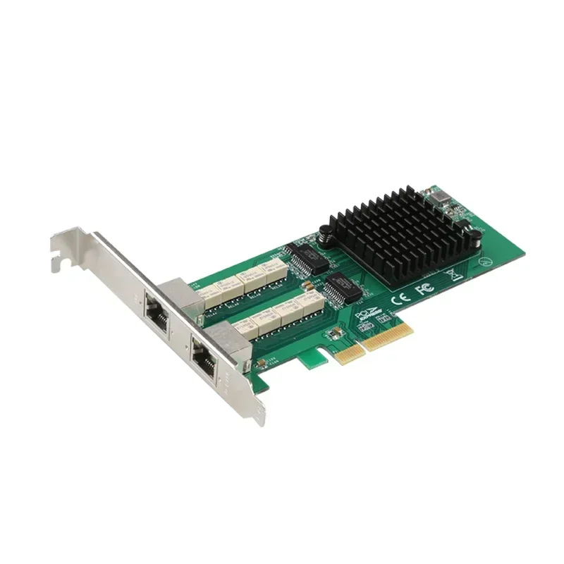 Bypass Gigabit Ethernet 2 Port RJ45 PCI E 4X To Server Desktop Gigabit Network Card  HUB RJ45 Adapter for Intel I350AM4 1000Mbps