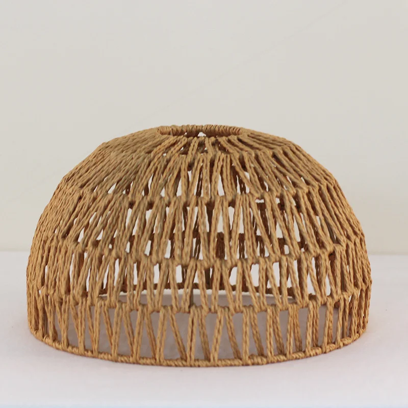 Imagem -02 - Mão-woven Rattan Lamp Cover Papel-corda Abajur Lustre Retro Adequado para o Café Casa Decoração do Hotel