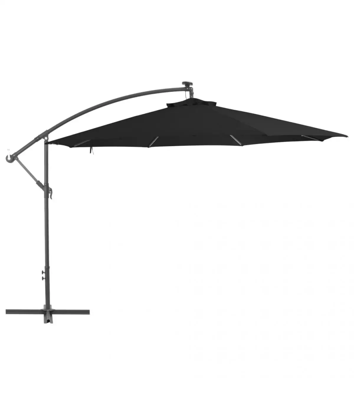 350 cm black aluminum pole cantilever umbrella