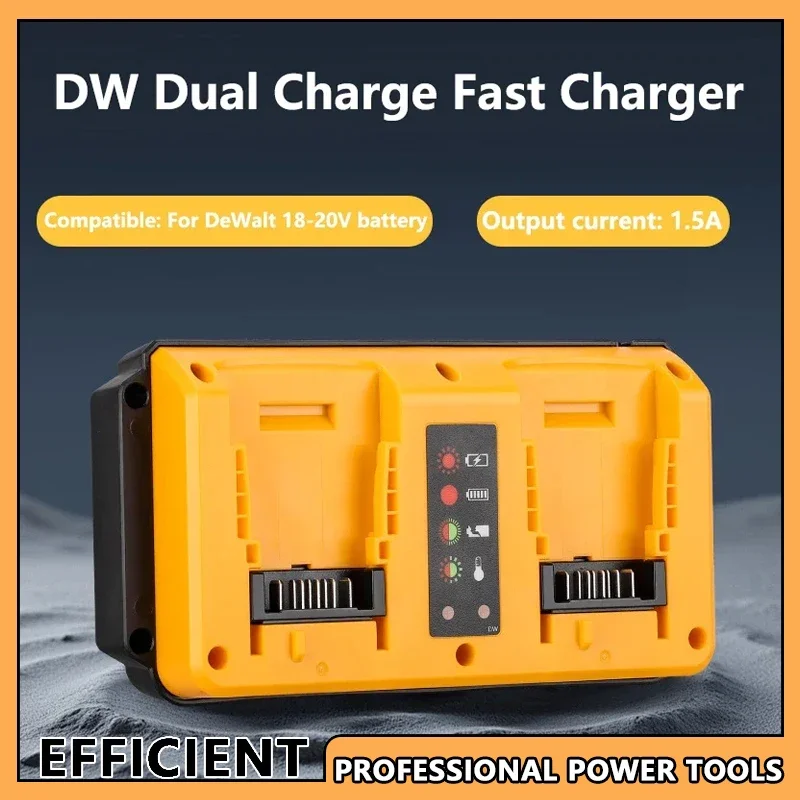 

For Dewalt NEW Portable Dual Ports Charger 18V-20V Lithium Battery Rechargeable DCB207 DCB206 DCB204 DCB203 Fast Charger EU Plug