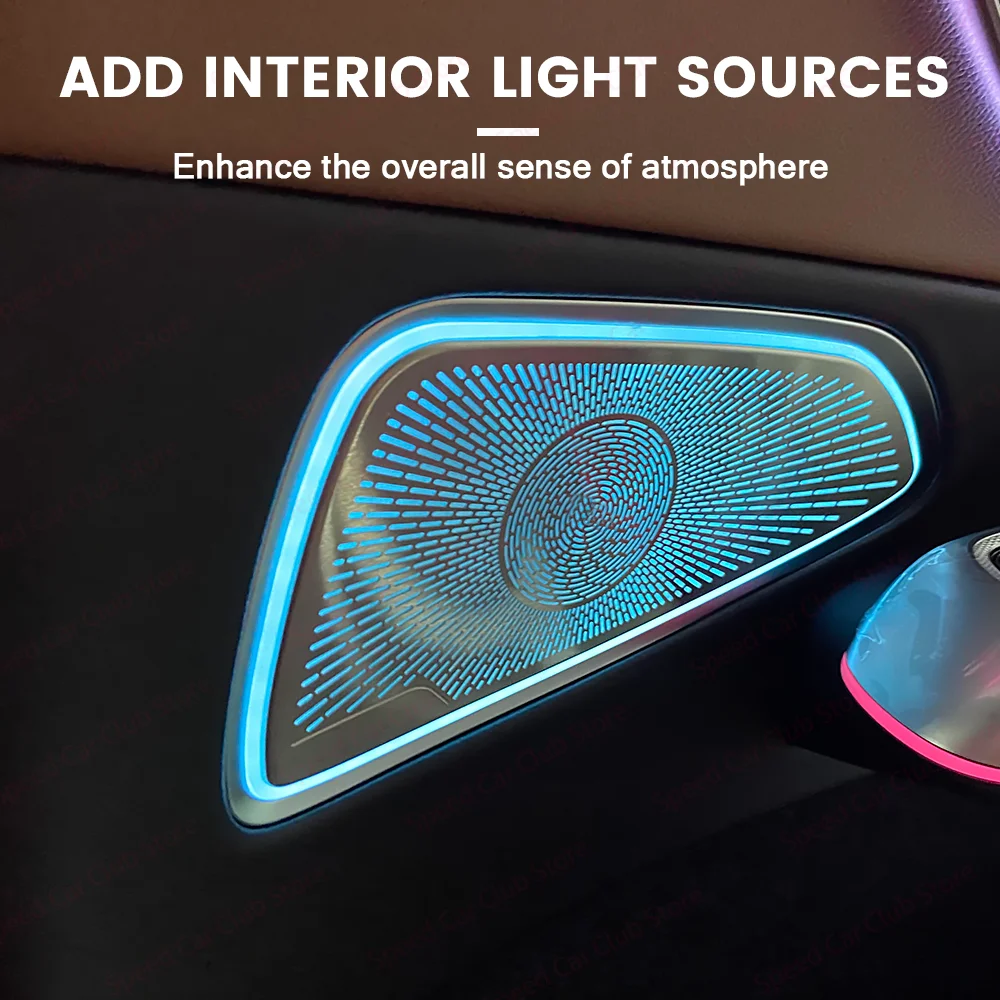 64 Colour LED Car Door Luminous Speaker Cover For Mercedes Benz New E-Class W214 Car Decorative Light Atmosphere Ligh Parts