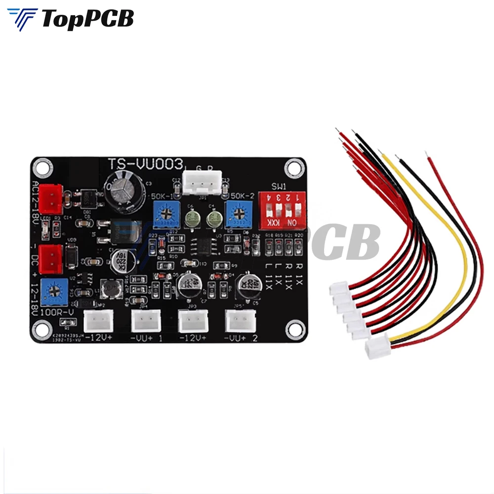 TS-VU003 VU Meter Driver Board AC DC 12V-18V Support High Low Level Input Backlight Adjustable for Vacuum Tube Power Amplifier