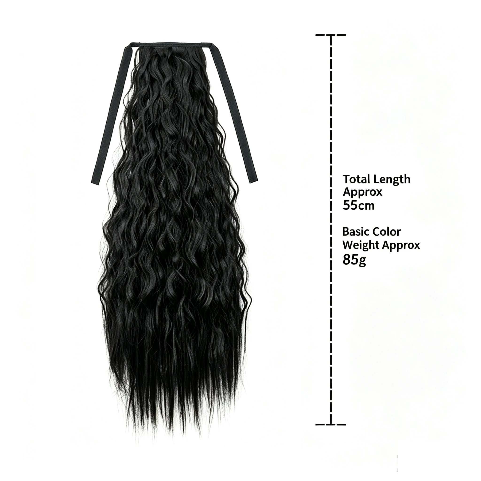 22 Inch Synthetic Long Kinky Curly Ponytail Drawstring Clip In Ponytail Black Blonde Hair Extension for Women KPOP halloween wig