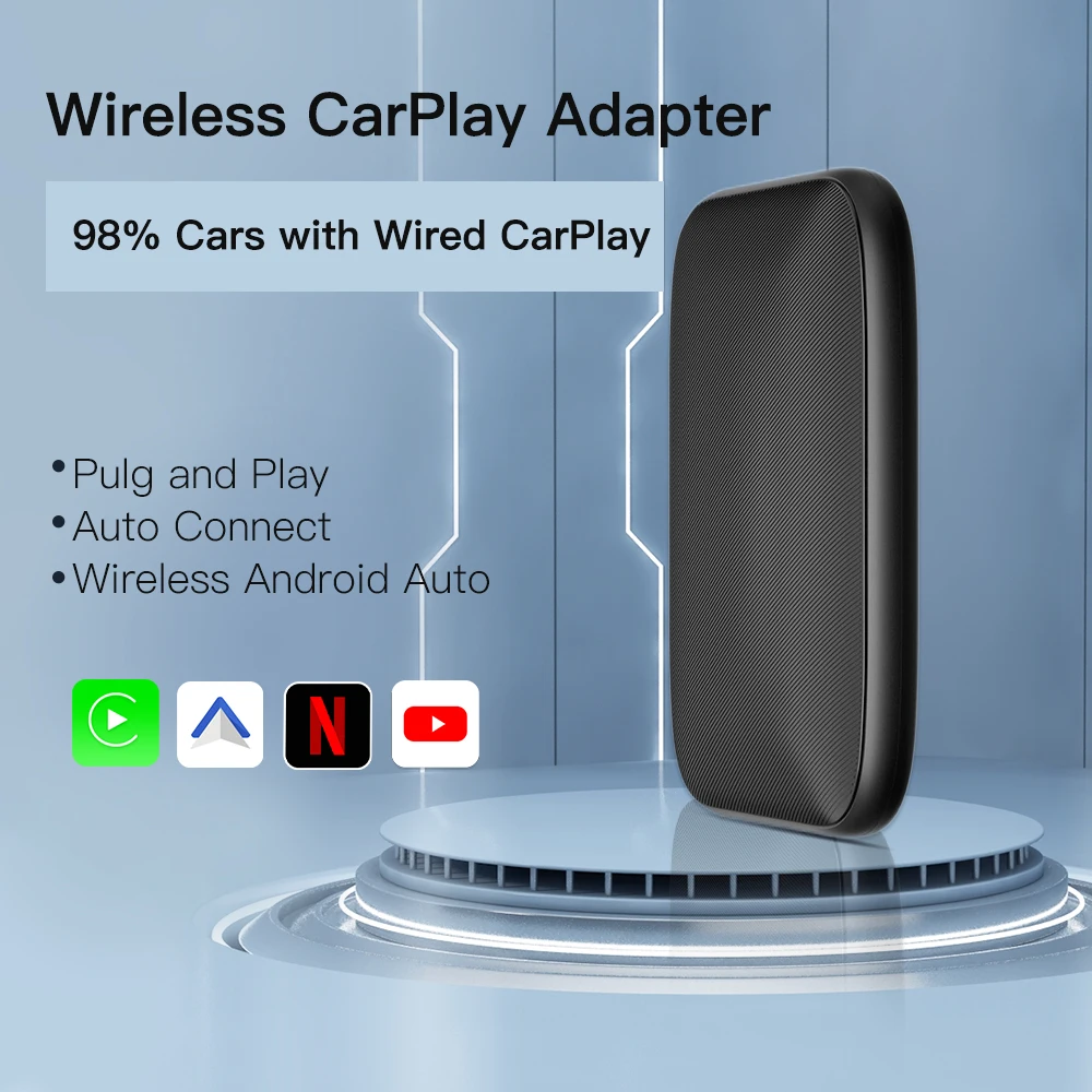 

New 2+8 2-in-1 Wired to Wireless Carplay Ai Box Android Auto Supports Online Video Viewing YouTubu Netflix Videos Adapter